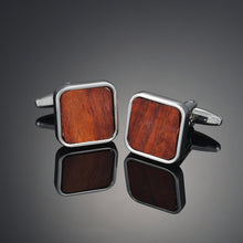 Load image into Gallery viewer, High End Square Wooden Cuff Links