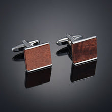Load image into Gallery viewer, High End Square Wooden Cuff Links