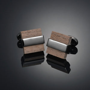 High End Square Wooden Cuff Links