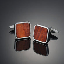 Load image into Gallery viewer, High End Square Wooden Cuff Links
